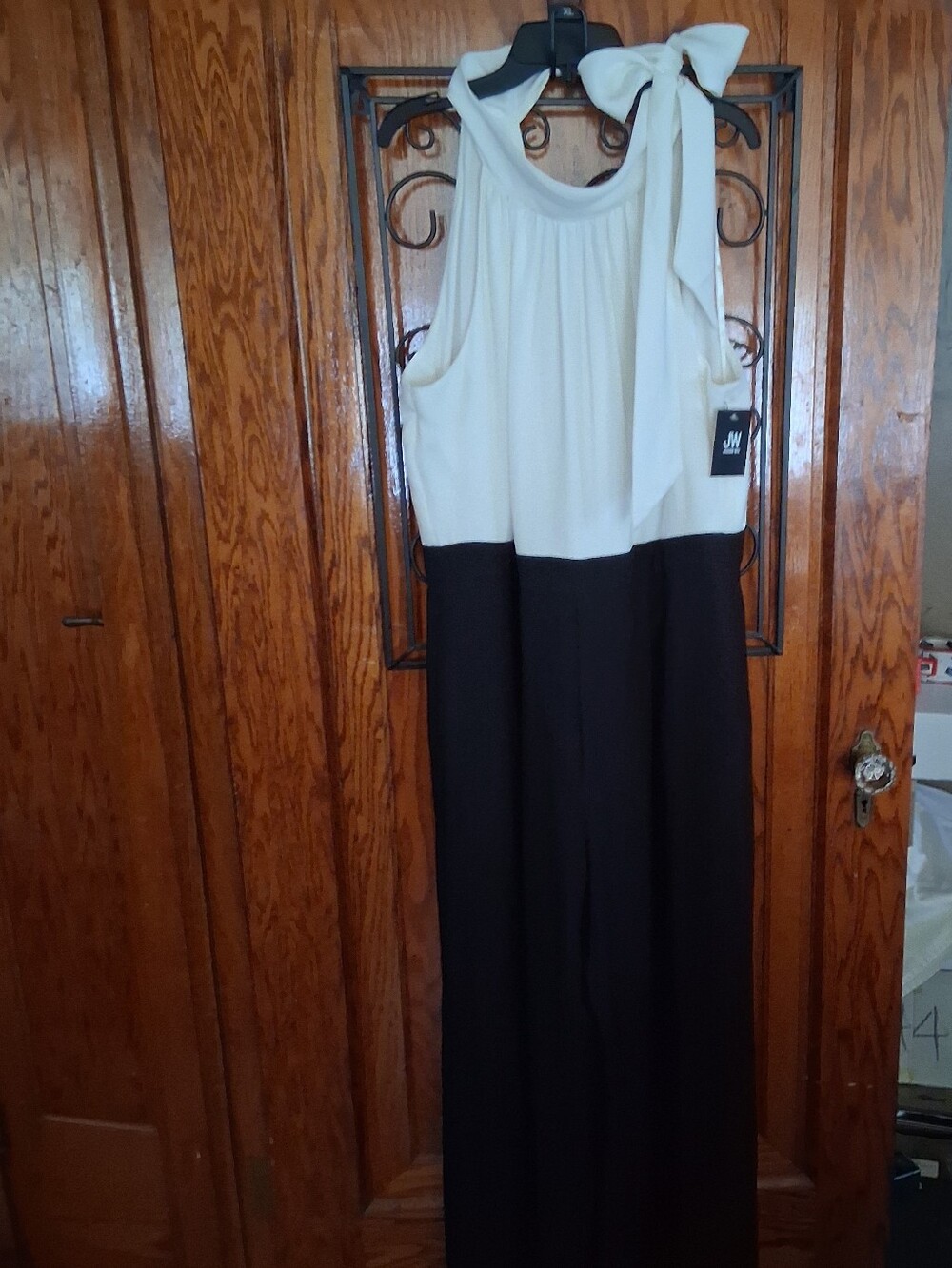 Jason Wu One-Shoulder Two-Tone Jumpsuit in White and Black